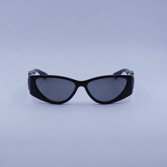 Gucci GG1824S 004 Sunglasses Black/Black Stone Cat Eye Frame, Grey Mirror Lenses main image 4